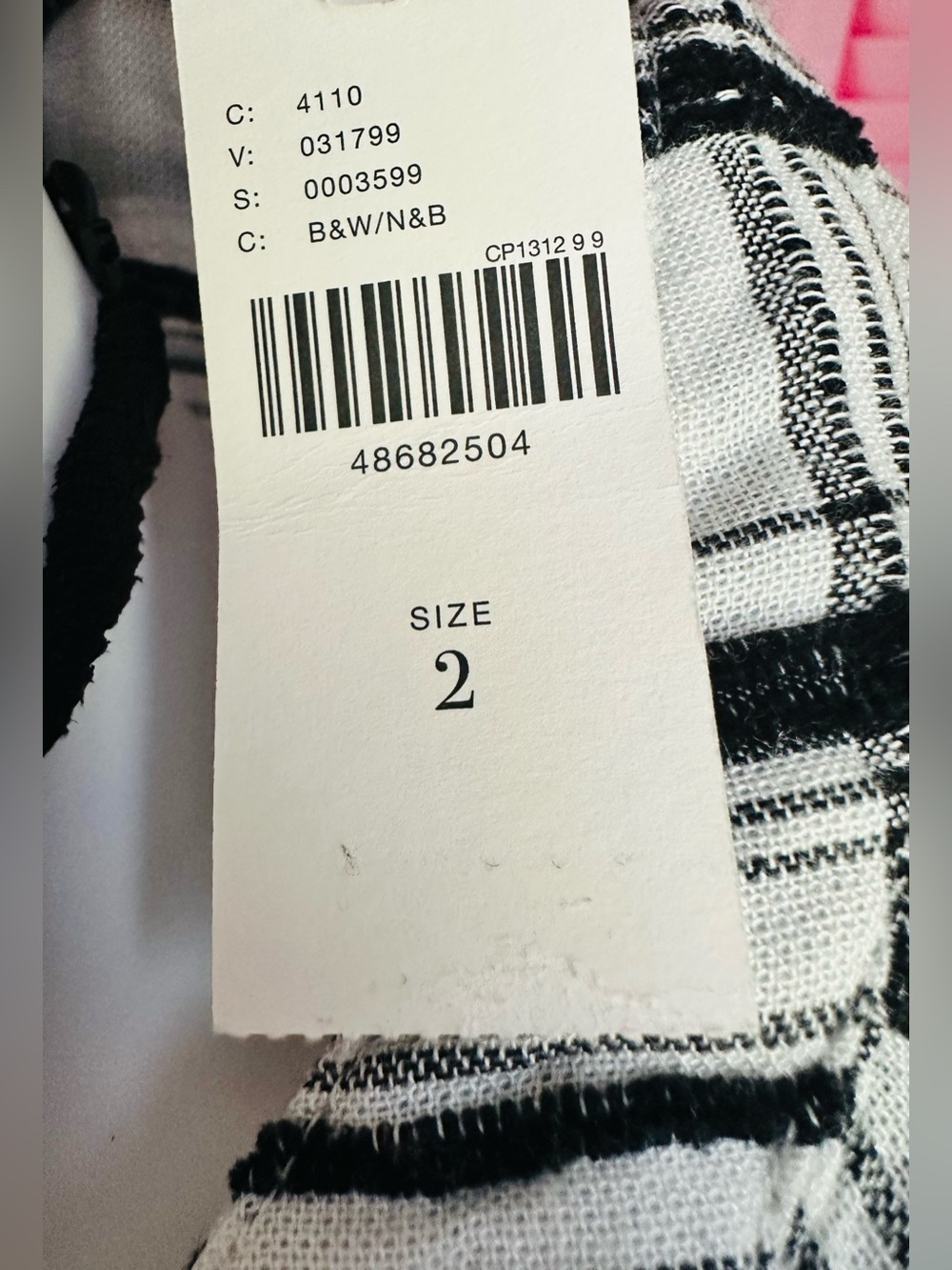 Anthropologie Black & White Plaid Belted Tunic - Picture 7 of 8
